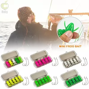 ROLY 5 Mồi Ếch Mini, TPE Jigging Mềm Ếch Mồi Câu Cá, Trộn Màu Mồi Với 5 Móc Ếch-Like Stance Mồi