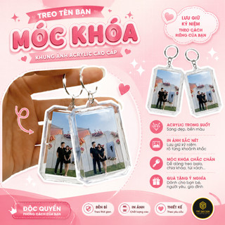 Móc chìa khoá in ảnh theo yêu cầu, móc khóa mica ảnh 2 mặt - chit