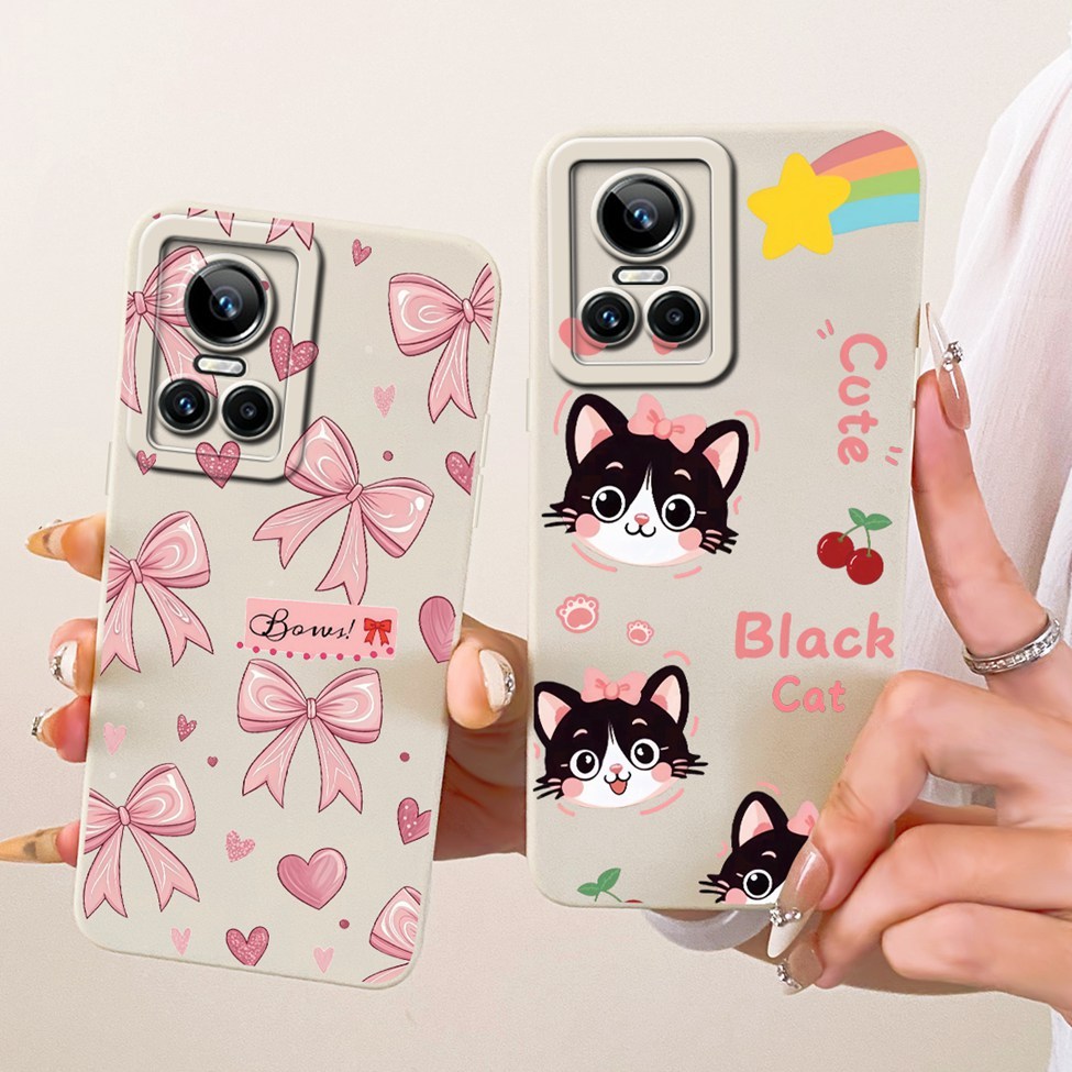 Dành Cho Realme GT Neo3 RMX3561 RMX3560 Dành Cho Realme GT Neo 3 Vỏ Mèo Dễ Thương Thời Trang Sang Trọng Tình Yêu Sơn Ngộ nghĩnh Vỏ Silicon Chống Sốc