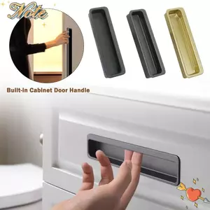 NOTE1 Tay nắm cửa tủ tích hợp, Tay nắm cửa trượt màu vàng đen màu xám nhúng ẩn, Hợp kim nhôm Đồ nội thất đa chức năng Phần cứng tủ có khóa bên trong