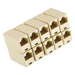 Yoo 10 Chiếc Mạng Ethernet Hai Đầu Thẳng Cáp LAN Joiner Coupler RJ45 Cat5 6 Mở Rộng Cắm Cáp Mạng C