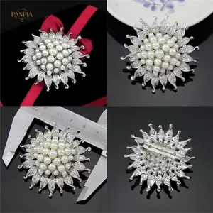 PNPIA- Vintage Mạ Bạc Giả Ngọc Trai Hạt Hoa Trâm Cài Cho Quà Cưới
