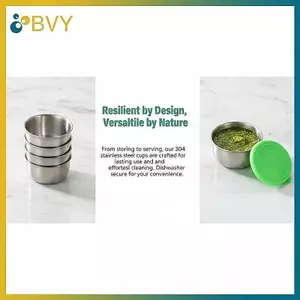 Hộp đựng thực phẩm bằng thép không gỉ BVY có nắp chống rò rỉ - Cốc đựng Salad an toàn cho bữa ăn Bento & Dã ngoại.