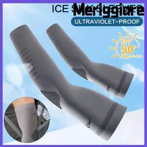 MERIGGIARE 2 Cái Bảo vệ cánh tay thể thao nam, Tay áo chống nắng bằng lụa băng đàn hồi, Vỏ bọc tay làm mát khô nhanh thấm mồ hôi thoáng khí