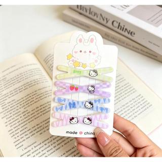 mái Mèo hello kitty dễ thương cho bé gái, kẹp tóc mái hình hoạt hình dấu X, kẹp tóc