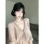 Áo sơ mi voan hoa hồng dành cho nữ mùa hè cổ chữ v cao cấp đính cườm Áo sơ mi tay áo Trumpet đẹp độc đáo
