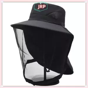 JRP Ngoài Trời Mũ Câu Cá Chống Muỗi Côn Trùng Mũ Câu Cá Bug Lưới Đầu Lưới Bảo Vệ Mặt Mũ Cắm Trại Mũ Câu Cá JRP