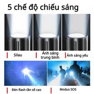 Đèn pin bền lâu, điều chỉnh độ sáng nhiều cấp, chống nước, có thể dùng làm pin dự phòng, sạc qua cổng USB.
