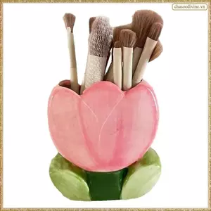 Hộp Đựng Bút Cho Phụ Kiện Bàn Làm Việc Thiết Kế Hoa Tulip Dễ Thương Thẩm Mỹ Màu Hồng Cọ Trang Điểm Giá Đỡ Bút Chì Trang Trí Nhà Quà Tặng Sinh Nhật