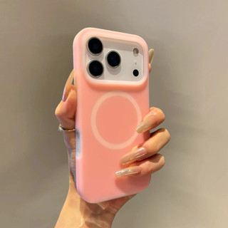 Ốp điện thoại silicon từ tính thạch màu trơn cho iPhone17 16 15 14 13 12 11 Pro Max bảo vệ camera chống sốc Vỏ lưng mềm chống rơi