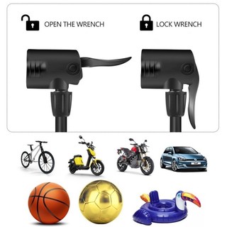 AIMVUKES Bơm xe đạp xe máy nhỏ gọn đạp chân để cốp xe, đầu van Pháp Mỹ công- Bơm Xe Đạp Áp Suất Cao