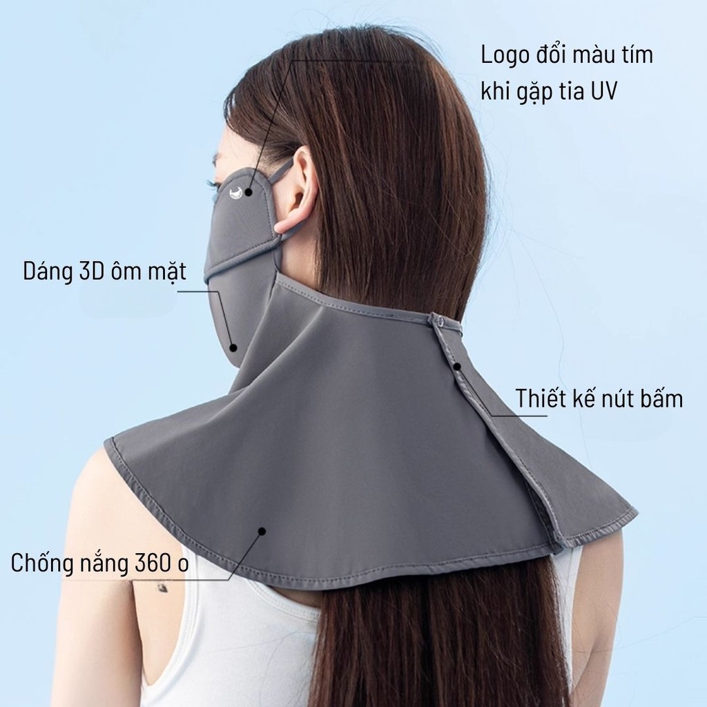Khẩu trang trùm cổ Unicare Neck Proof, khẩu trang chống tia cực tím che kín cổ, vải mềm mịn, thoáng khí - Chính hãng