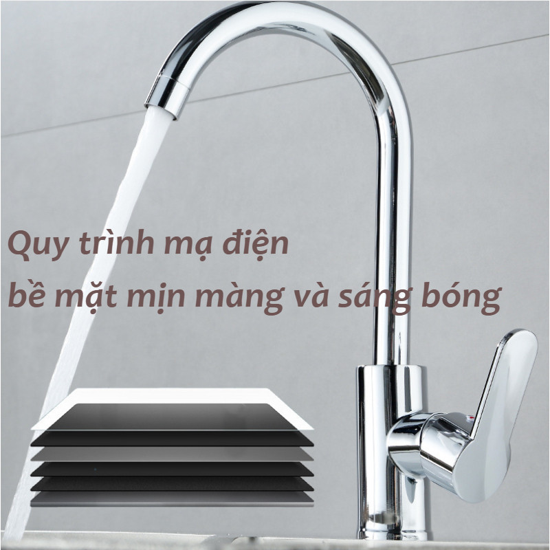 Vòi Nước Nóng Lạnh,Phủ Nano Kháng Khuẩn,Mang theo 2 ống nước dài 80cm,Dễ dàng cài đặt