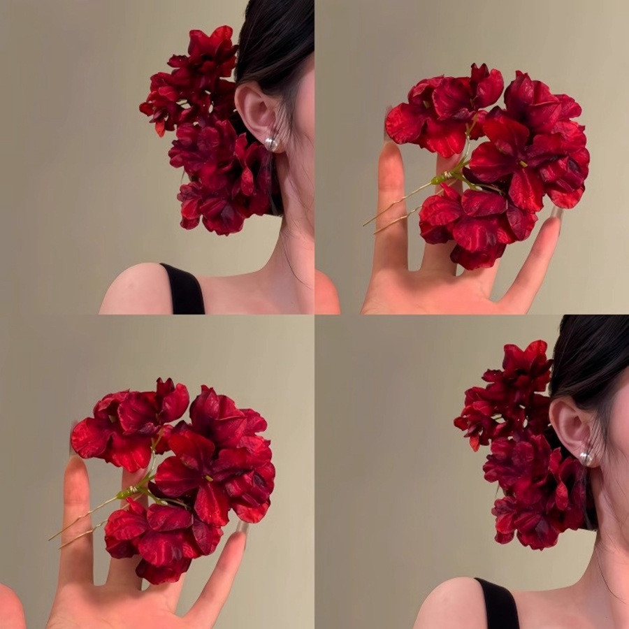Vải hoa kẹp tóc sang trọng - phụ kiện tóc thiết kế thời thượng cho nữ
