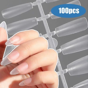 Móng tay giả không cần keo 100 CÁI | Tấm móng tay siêu mỏng, 10 hình dạng cho vẻ ngoài tự nhiên, Phụ kiện nghệ thuật làm móng DIY