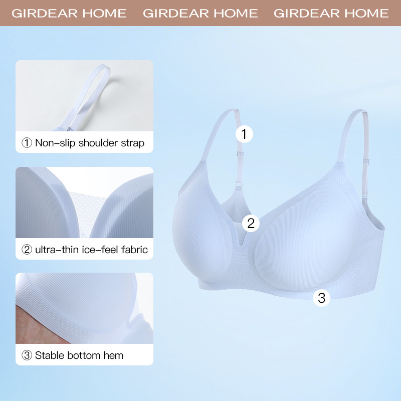 Girdear Home Áo Ngực Không Dây Siêu Mỏng Mát Mẻ Cho Nữ, Đệm Ngực Với Thiết Kế Lưới - Thoáng Khí Mềm Mại, Chống Chảy Xệ,8511FJ04