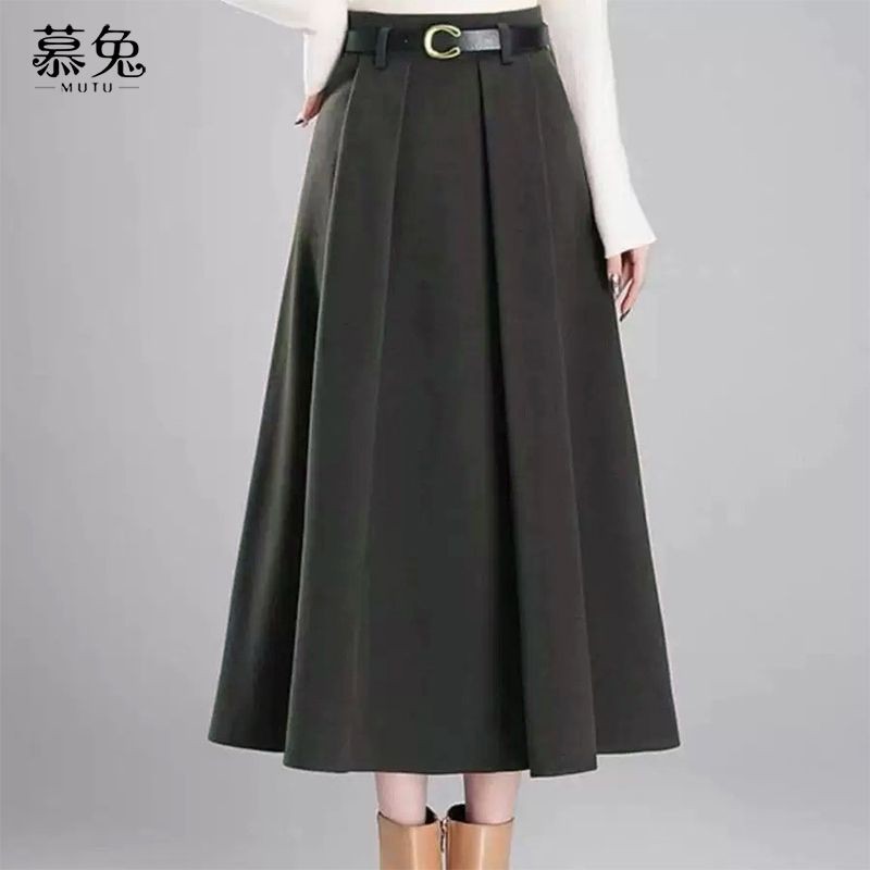 Mutu Pháp Retro Xếp Ly Váy Nữ Mùa Xuân 2026 Phong Cách Mới Cao Cấp Ôm Hơn Nhìn Giữa Chiều Dài Len Chữ a Váy