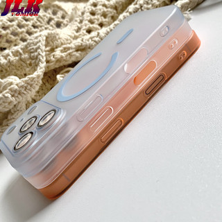[JLK] Ốp điện thoại mờ mờ trong suốt từ tính siêu mỏng sang trọng có bảo vệ ống kính kính cho iPhone 17 16 15 14 13 12 11 Pro Max Plus 17 Air Clear Back Bìa cứng