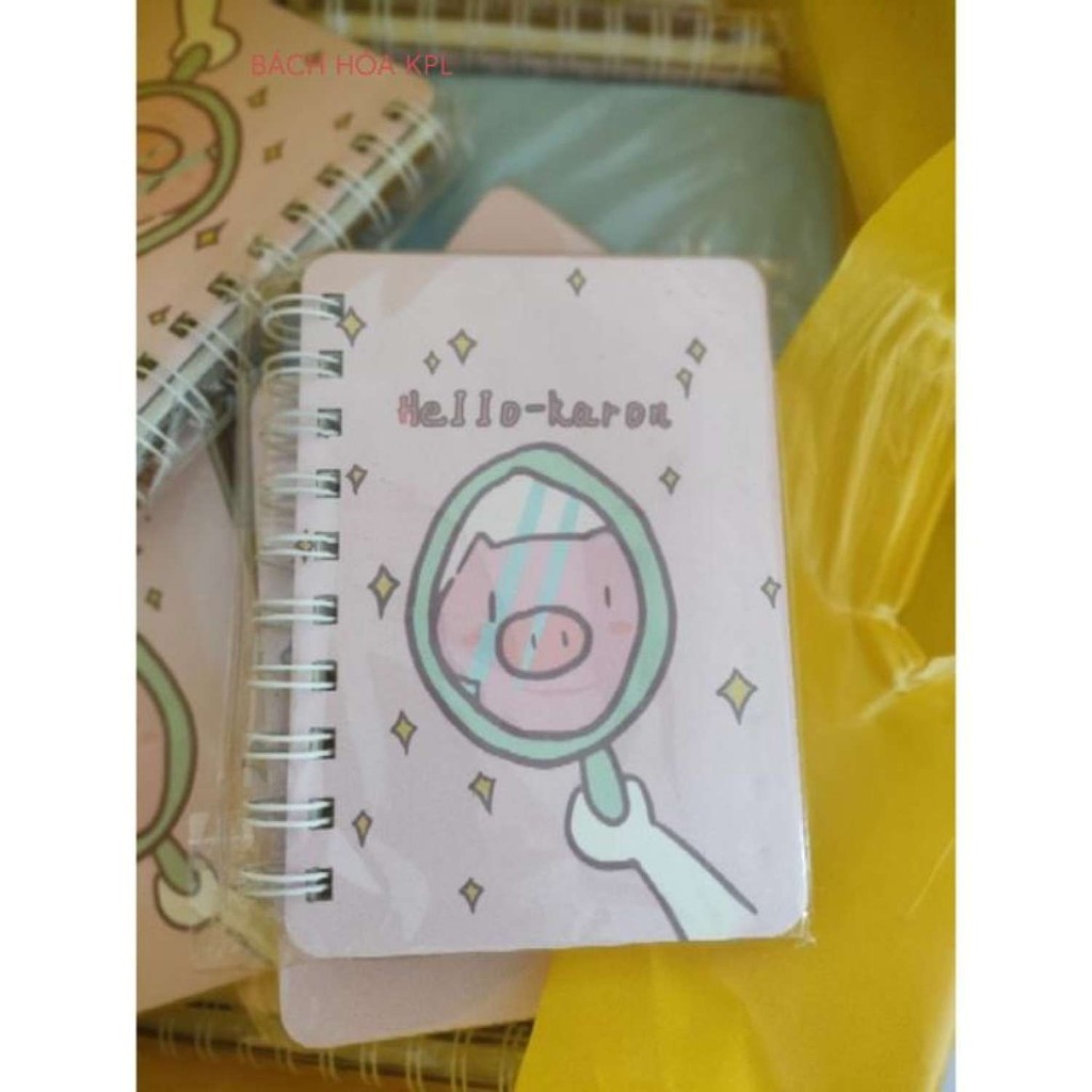 "Sổ tay lò xo Hello Karon hình heo 100x140mm đẹp và tiện lợi"