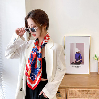 Khăn quàng cổ mỏng họa tiết thời trang, phong cách Hàn Quốc, kích thước 70x70cm dành cho nữ