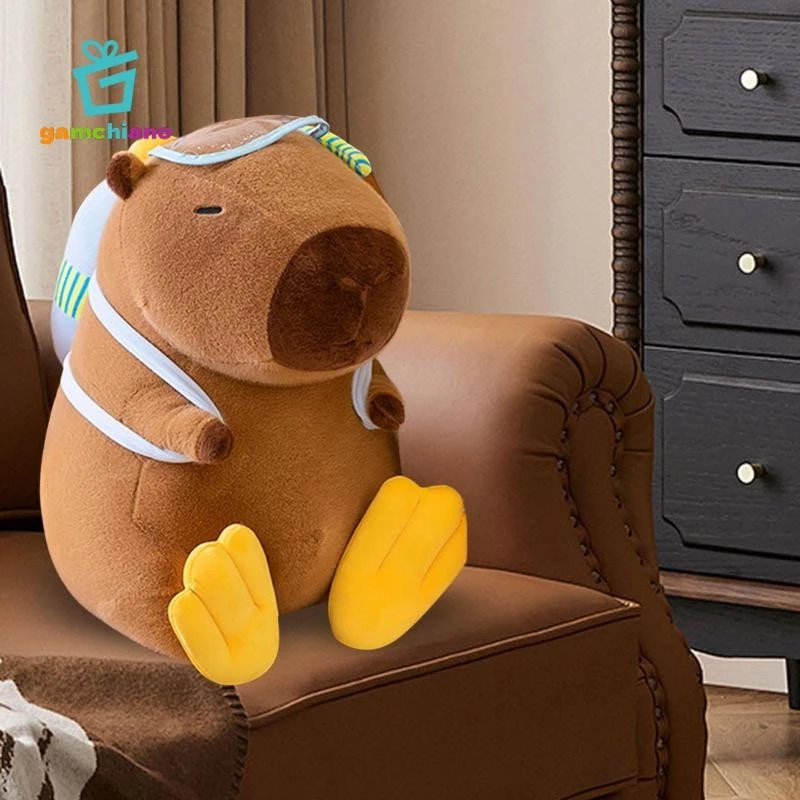 Gamchiano Capybara Sang Trọng Đồ Chơi Capybara Plushie Sưu Tập Thoải Mái Trang Trí Nhà Cửa Hoạt Hình Sang Trọng Hình Cho Than
