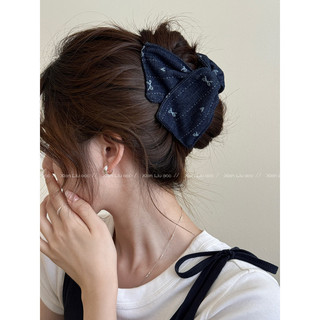 Nơ Denim Shell Kẹp Tóc Nữ