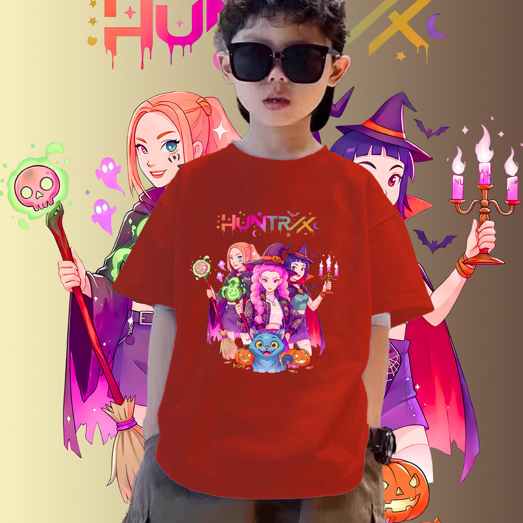 Áo thun thợ săn quỷ Kpop dành cho trẻ em Huntrix Mira Rumi Joey giản dị và đa năng