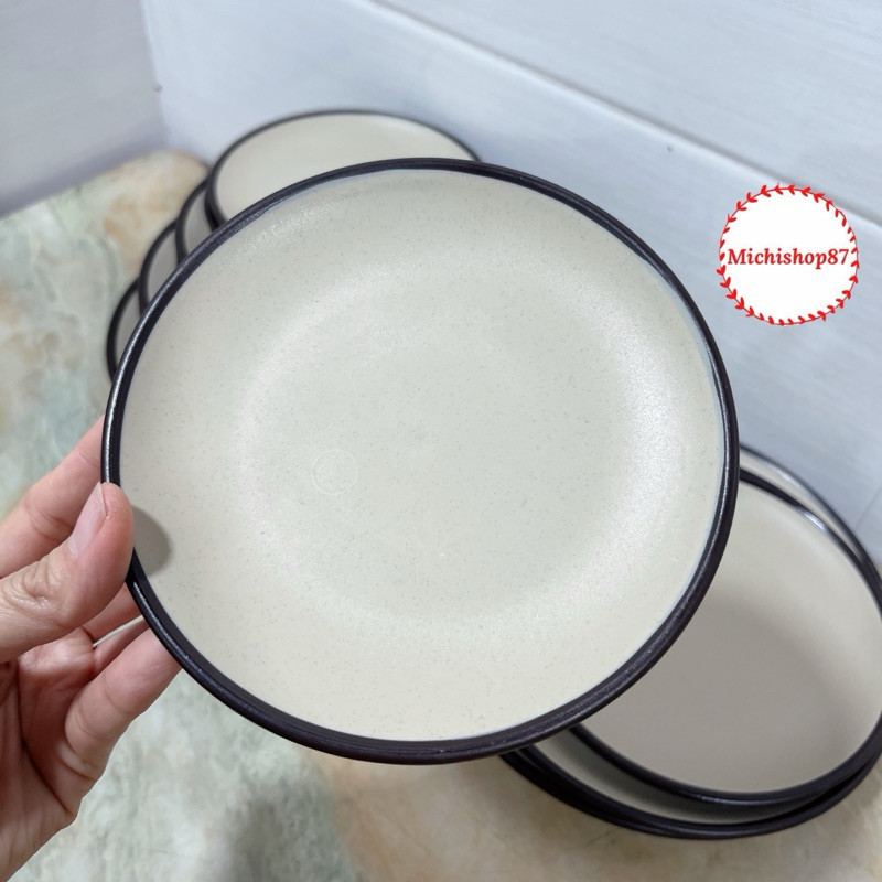Đĩa nhựa tròn thái 2 màu 5 size nhựa Việt Nhật cao cấp, đĩa nhựa tròn đựng đồ ăn hoa quả phong cách sang trọng AMIZIN