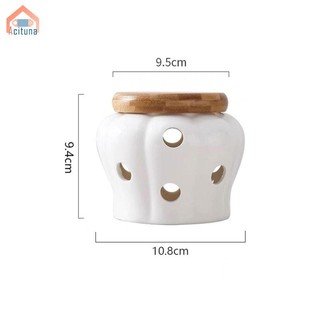 Hộp đựng tỏi Hộp đựng nồi hình bí ngô rỗng có nắp tre bằng gỗ Hộp tròn Cellar Nồi cho nhà bếp
