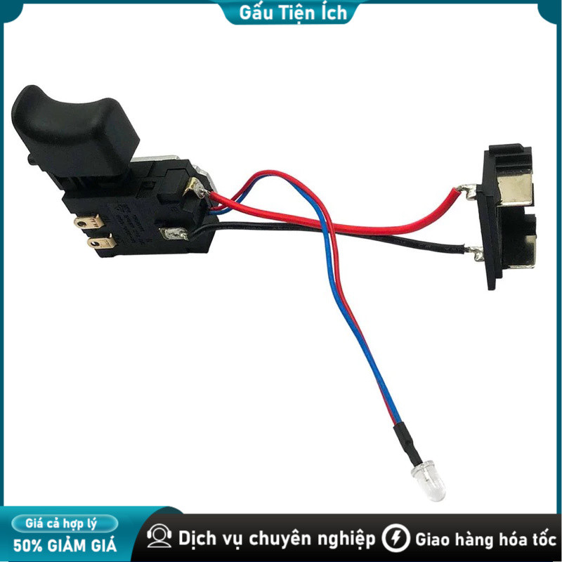 Công Tắc Máy Khoan Pin Có Điều Tốc Và Đảo Chiều, Có Đèn LED, Cò Có Thắng Chuyên Trị Máy Hỏng, Dễ Lắp, Chất Lượng Tốt