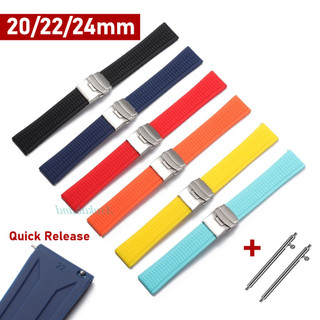 Dây đeo đồng hồ silicon chống nước 20mm 22mm 24mm cho SEIKO Diver Đồng hồ cao su Vòng tay Vòng tay thạch anh Đồng hồ cơ nam nữ Dây đeo cổ tay Khóa gấp