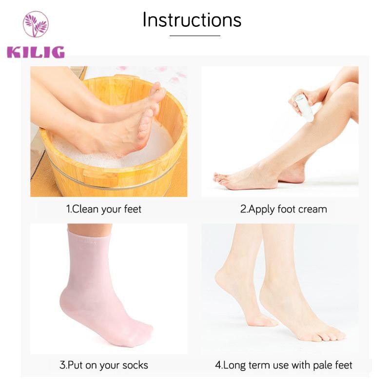 1 Cặp Vớ Silicone Gel Dưỡng Ẩm Bảo Vệ Gót Chân Chống Nứt Nẻ