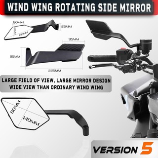 Gương Rizoma Cánh Én V2 Mặt Kính Trắng Siêu Cao Cấp Góc Nhìn Rộng Đủ Tiêu Chuẩn Kích Thước Chắc Chắn Bền Đẹp..