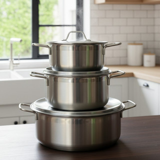 [Hàng Thanh Lý] Bộ 3 nồi inox chống gỉ cao cấp gồm 3 nồi 16, 18, 24cm