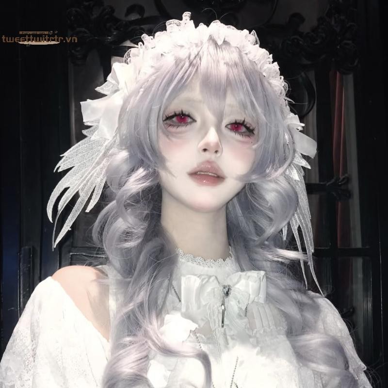 Mũ Cosplay Gothic Sweet & Cute với Bông Tai Kẹp và Cánh Thiên Thần Ren - Phụ Kiện Tóc Cho Cô Gái