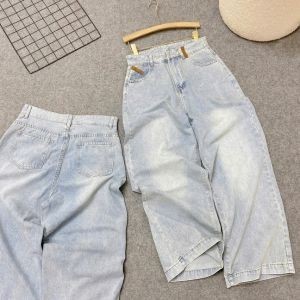 Quần Jean Bigsize Nữ Lưng Cao Màu Xanh Wash Sáng Cá Tính Cải Denim Cho Chubby Q568