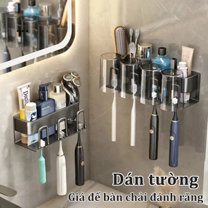 Giá để bàn chải đánh răng dán tường, Nhôm Hàng Không, Không Khoan Đục, chống gỉ chịu lực cực tốt