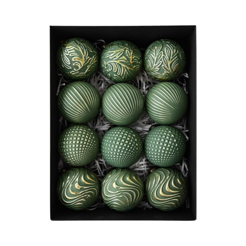 VIC 12 Chiếc Giáng Sinh Baubles Trang Trí 8cm Cho Đám Cưới Mùa Đông Ngày Lễ Trang Trí Tiệc Cây Giáng Sinh Treo Trang Trí