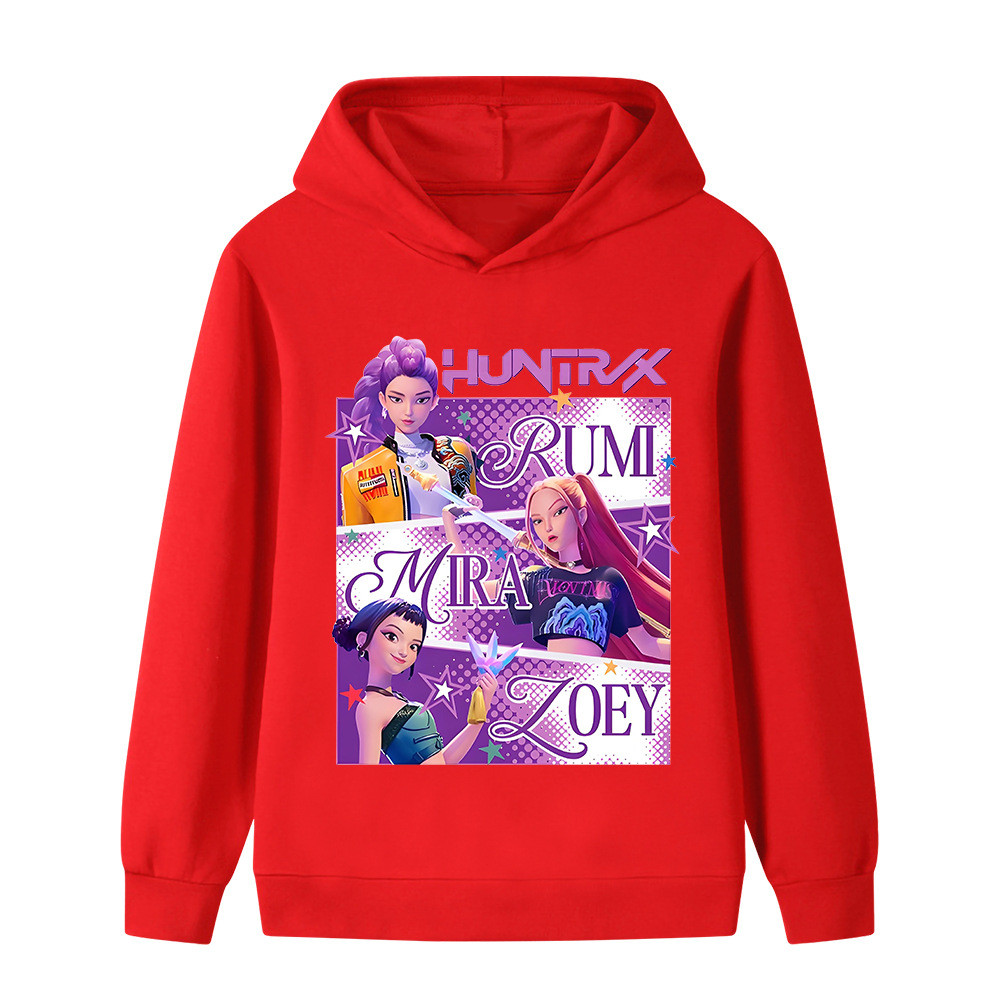 Kpop Demon Hunters in hình áo hoodie dài tay mùa thu có mũ trùm đầu đa năng cho bé trai và bé gái