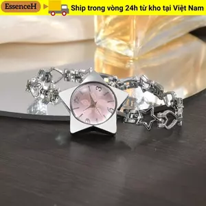 Đồng hồ nữ ESSENCEH, Đồng hồ đeo tay nữ phong cách sáng tạo, Đồng hồ đeo tay hình ngôi sao thanh lịch sang trọng bằng hợp kim Dịp ngày lễ