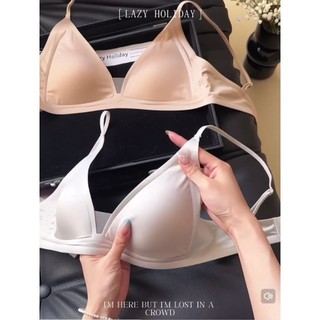 (CHÍNH HÃNG) Áo ngực nữ lụa satin cổ V kiểu Pháp mút mỏng thoáng mát êm ái thoải mái cao cấp BRA05