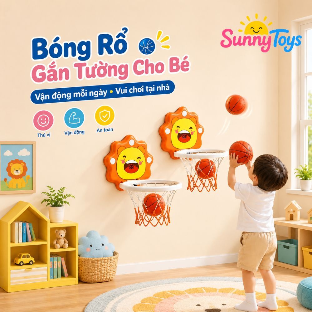 Đồ Chơi Bóng Rổ Tính Điểm SunnyToys - Bé Ném Bóng Vui Nhộn, Vận Động Ngay Tại Nhà