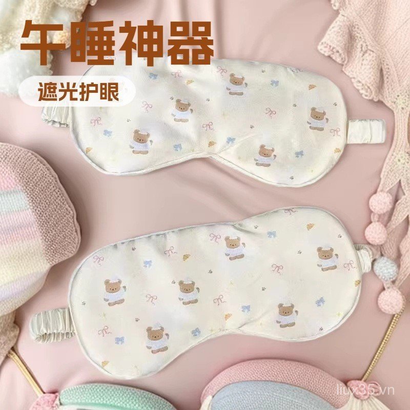 LXY LXY Phong Cách Mới Che Mặt nạ Mắt Giả Lụa Mặt nạ Mắt Có Thể In logo Scrunchy Co Giãn Ban Nhạc Mặt nạ Ngủ Đám Mây