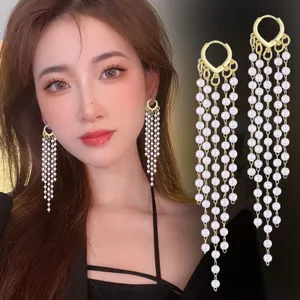 Hàng Ngày Đẹp Thanh Lịch Giả Ngọc Trai Tình Yêu Trái Tim Khóa Tai Niche Ánh Sáng Sang Trọng Tính Khí Tua Dài Bông Tai Siêu Cổ Tích E22622026-6-11
