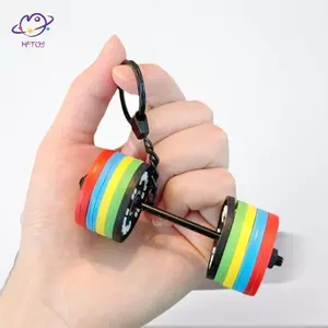 HFTOY 2025 Mới Barbell Móc Khóa Silicone Quả Tạ Móc Khóa Phòng Tập Gym Quà Tặng Dành Cho Người Yêu Tập Gym Thể Dục Huấn Luyện Viên Quà Tặng Bapa Chìa Khóa Xe Hơi ~
