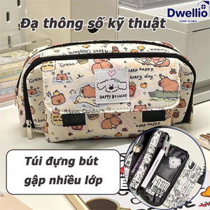 Túi văn phòng phẩm dòng chó con, túi bút dung tích lớn đa chức năng, túi văn phòng phẩm hoạt hình