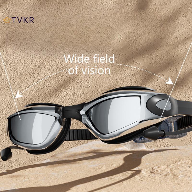 TVKR Kính Bơi Cắm Tai Bơi Kính Chống Thấm Nước Chuyên Nghiệp HD Chống Sương Mù UV Silicone Có Thể Điều Chỉnh Kính Nam Kính Trong Suốt OIK
