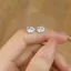 Bạc Dễ Thương Mèo Mèo Bông Tai Kitty Bông Tai Sang Trọng Bông Tai Xuyên Bông Tai Cao Cấp Học Sinh Trẻ Em Bông Tai 6.16