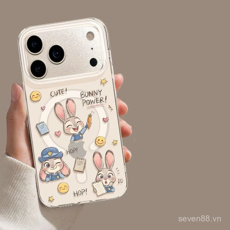 Ốp Điện Thoại Thích Hợp Cho iPhone 7 8 XS XR 11 12 13 14 15 16 17 Pro max Plus Air Animal City Judy Lắc Nhạc Từ Giá Đỡ Chống Sốc Vỏ Bảo Vệ Chống Sốc Bao Gồm Tất Cả ET6Y