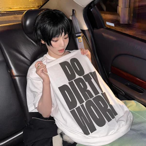 （Giao hàng 24h）Angela Áo Thun Aespa Ningning Do Dirty Work Idol Kpop, Áo Phông Local Brand